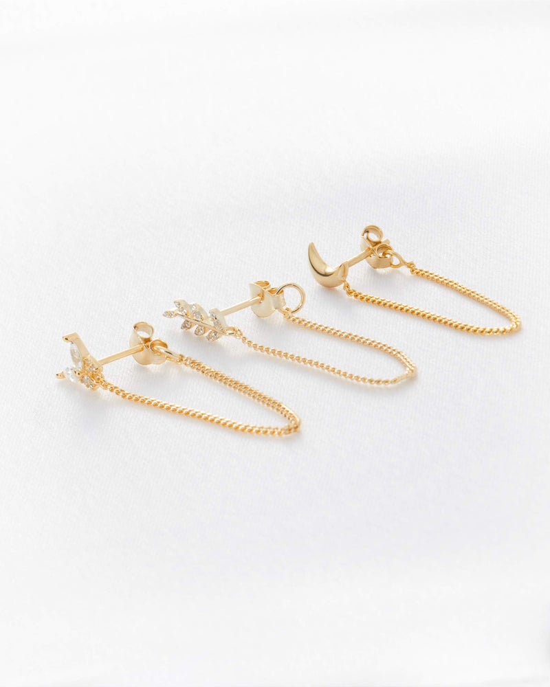 MILLA Silver & Gold Chain Earrings for Women - 14K Gold Butterfly Earrings for Women & More Trendy Earrings Styles - Comfortable Cute Earrings Aesthetic Jewelry (Sterling Silver/CZ Butterfly) - Image 5